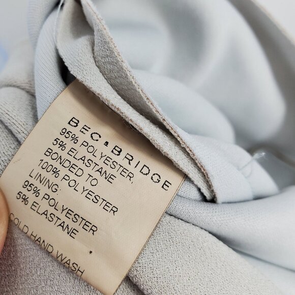 Bec & Bridge Tan Women's Crossed Look Open Front Midi Dress Size 4 - Picture 6 of 10